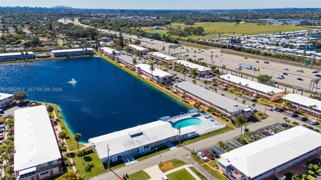 an aerial view of residential building with outdoor space