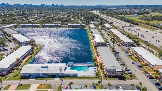 a view of a swimming pool and an ocean