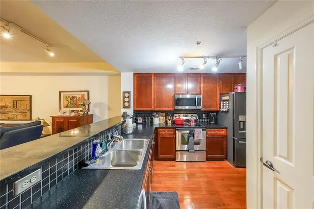 a view of a living room and dining room