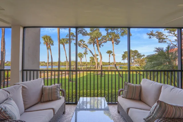 a living room with large window
