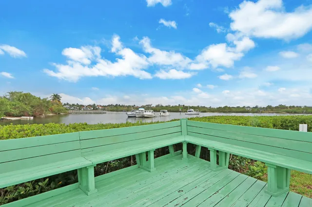 a view of a lake with a city