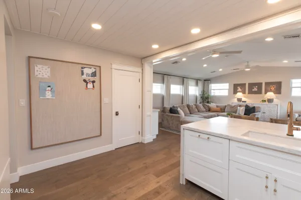 a large room with lot of counter space