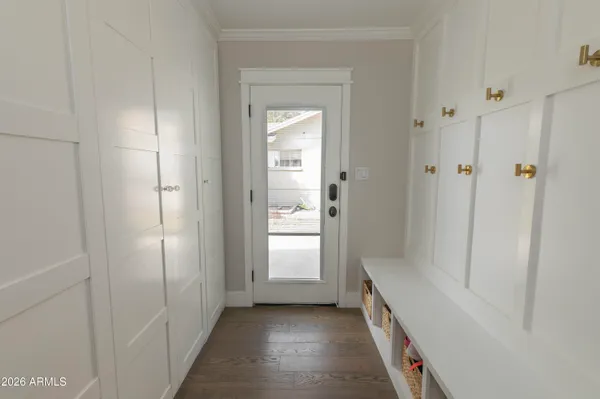 a bathroom with a bathtub and shower