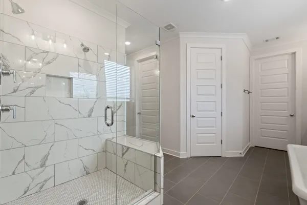 a bathroom with a shower