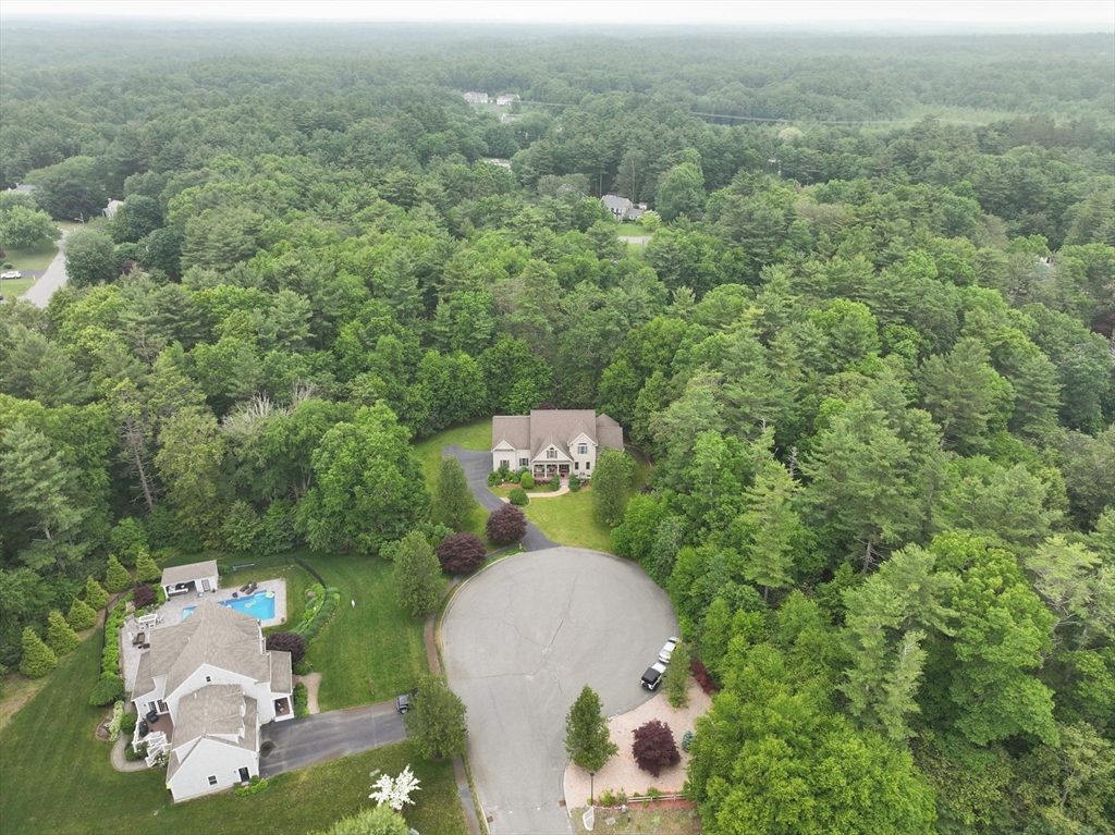 70 Azalea Way Hanson, MA 02341 - Photo 42 of 42 an aerial view of a house with yard swimming pool and outdoor seating