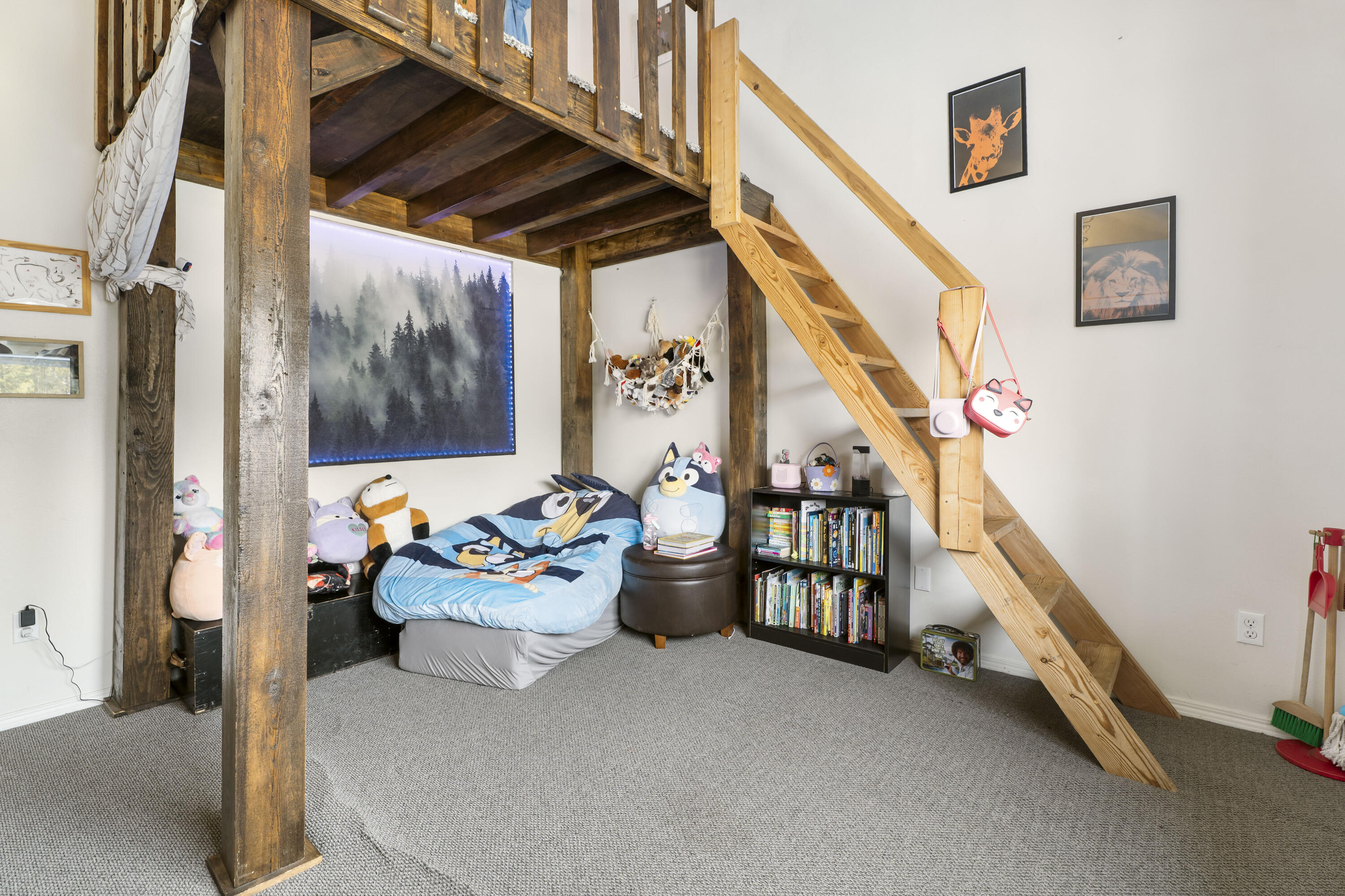 17062 Milky Way Bend, OR 97707 - Photo 30 of 39 Timber-frame loft turns one room into two ? sleep above, play below