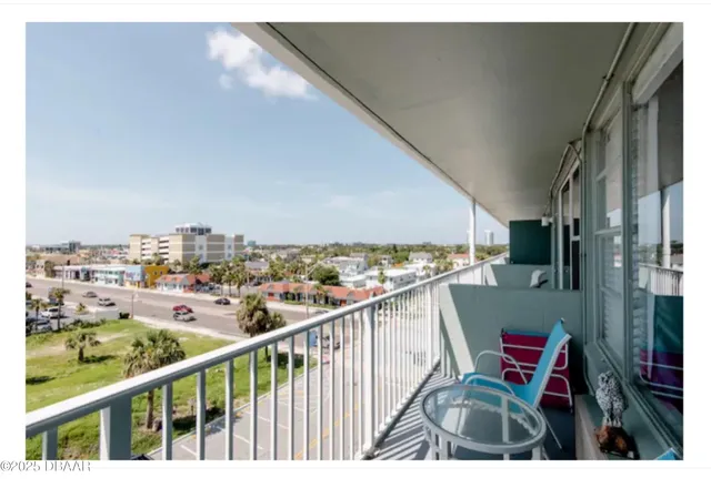 a view of city from balcony