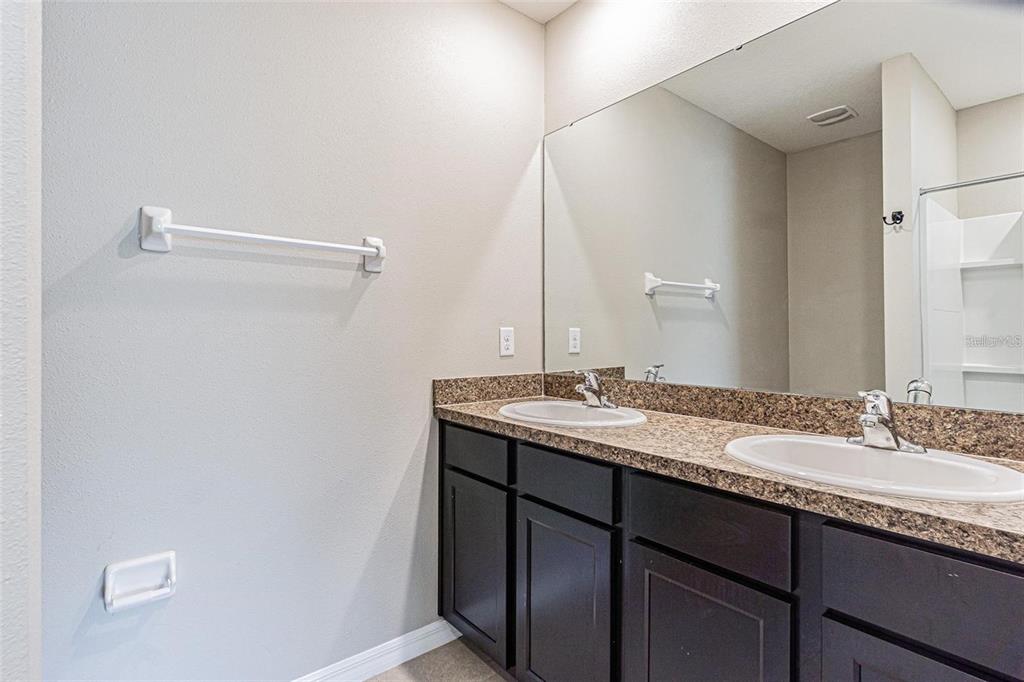 10853 Trailing Vine Drive Tampa, FL 33610 - Photo 13 of 15 a bathroom with a granite countertop sink and a mirror