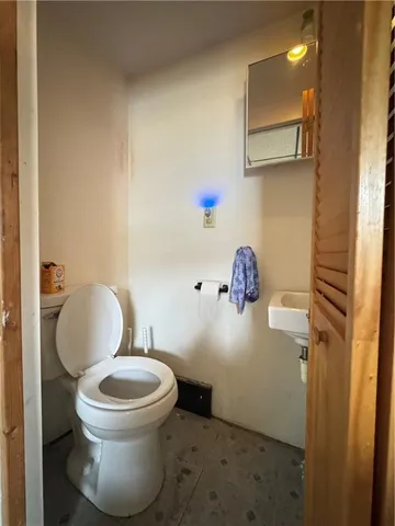 a bathroom with a toilet and a vanity