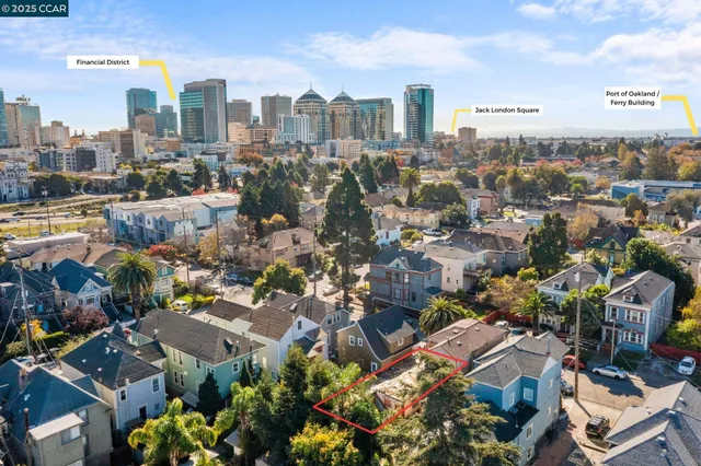 a view of a city with tall buildings