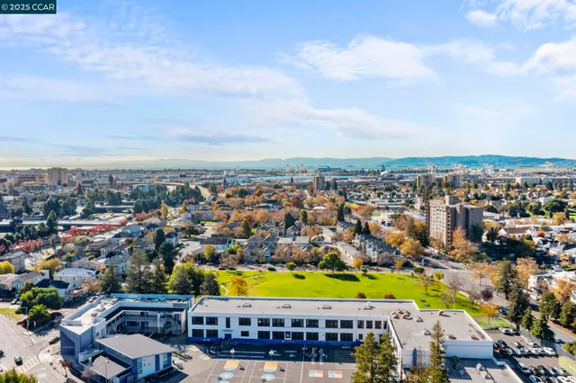 a view of a city with tall buildings