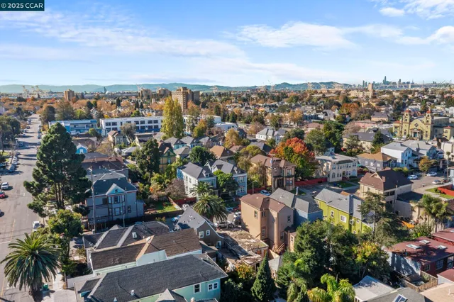 an aerial view of a city