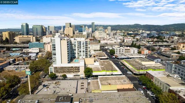 a view of a building with a street