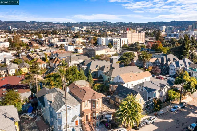 an aerial view of a city