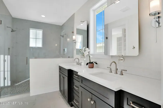 a living room with furniture and windows