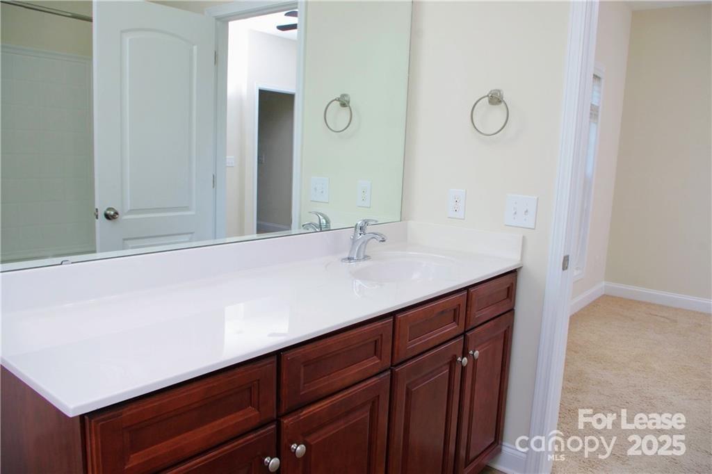 916 Gardners Way Cornelius, NC 28031 - Photo 27 of 35 a bathroom with a sink vanity and a mirror