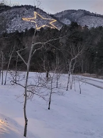 a backyard of a house with lots of green space and fountain