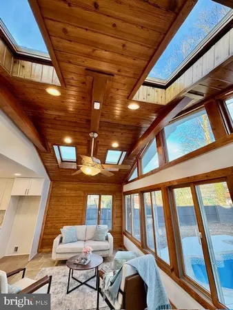 a roof deck with couch