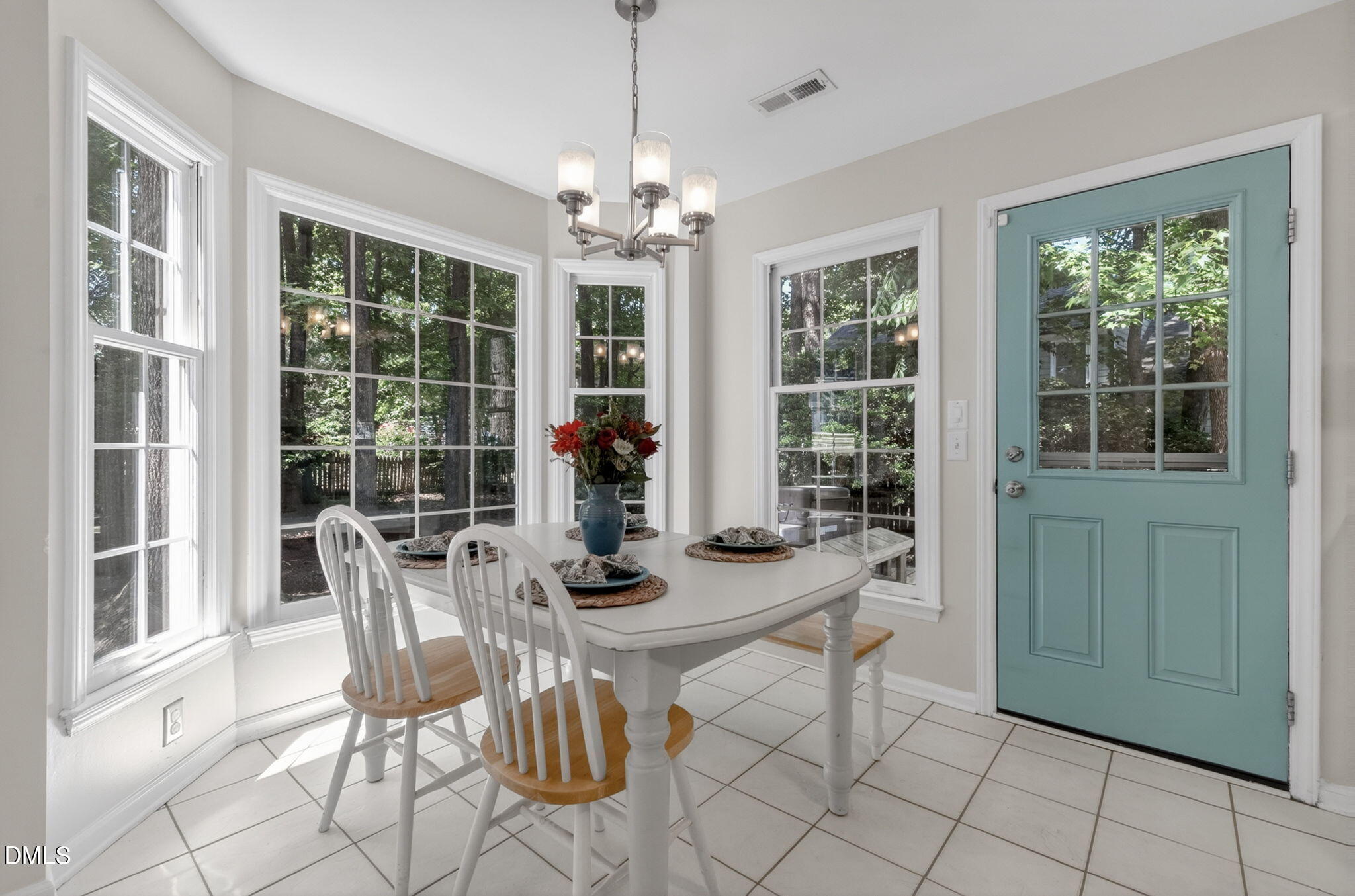 12113 Townmeade Court Raleigh, NC 27613 - Photo 15 of 39 Kitchen nook with exit to the rear deck and yard.