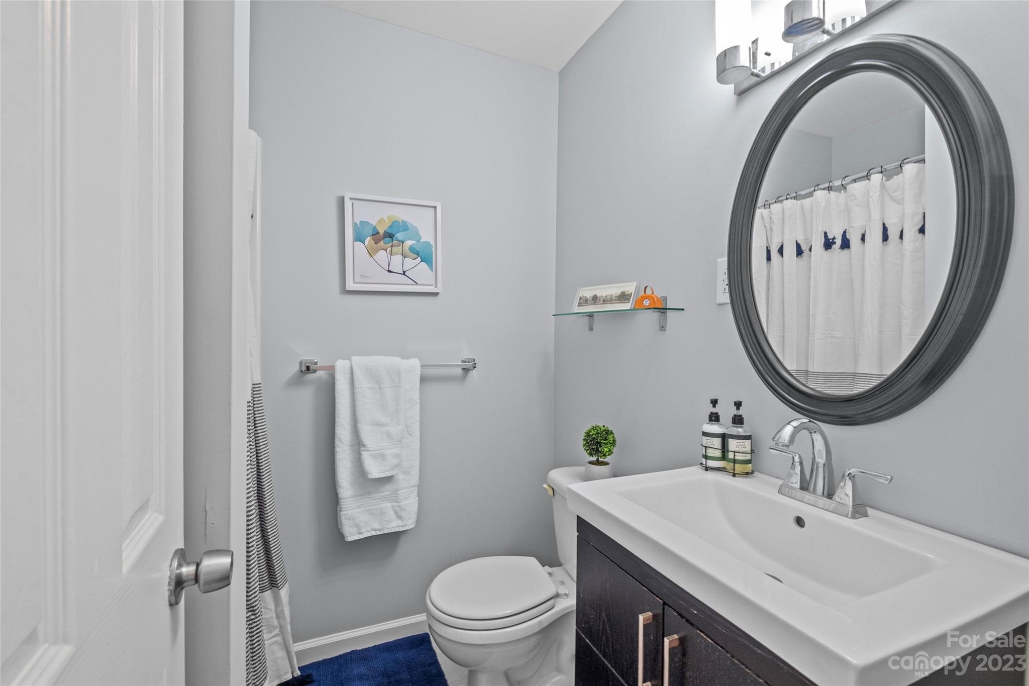 4439 Applegate Road Charlotte, NC 28209 - Photo 19 of 34 a bathroom with a toilet a sink and a mirror