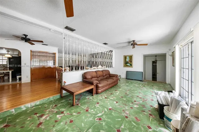 a living room with furniture