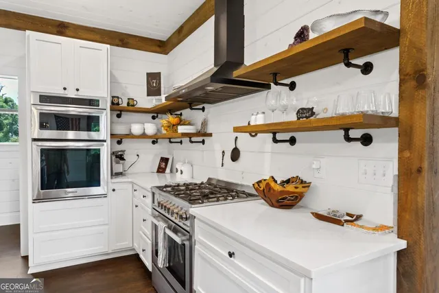 a living room with furniture