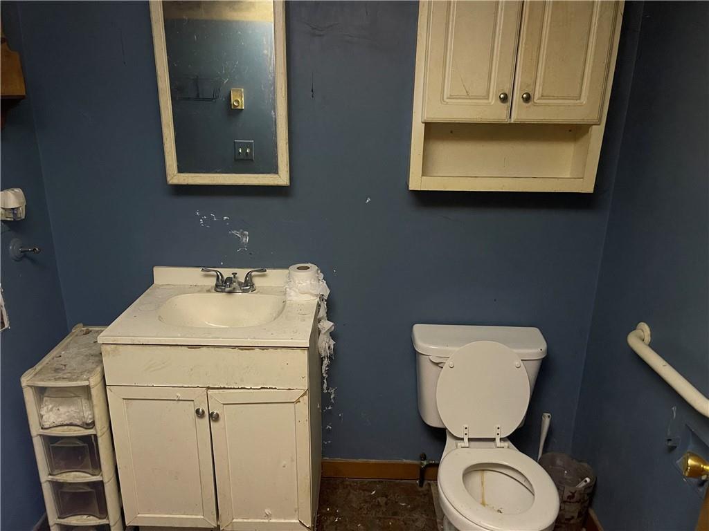105 Mohawk Street Bruin, PA 16022 - Photo 11 of 16 a bathroom with a toilet sink and mirror