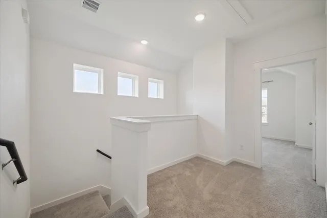 a view of small space with racks on the wall