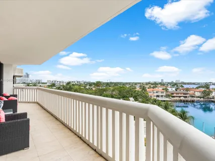 a balcony with city view