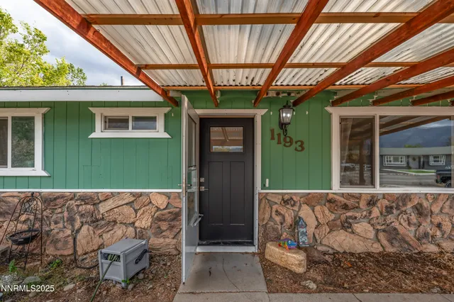 a view of an outdoor space and mountain view