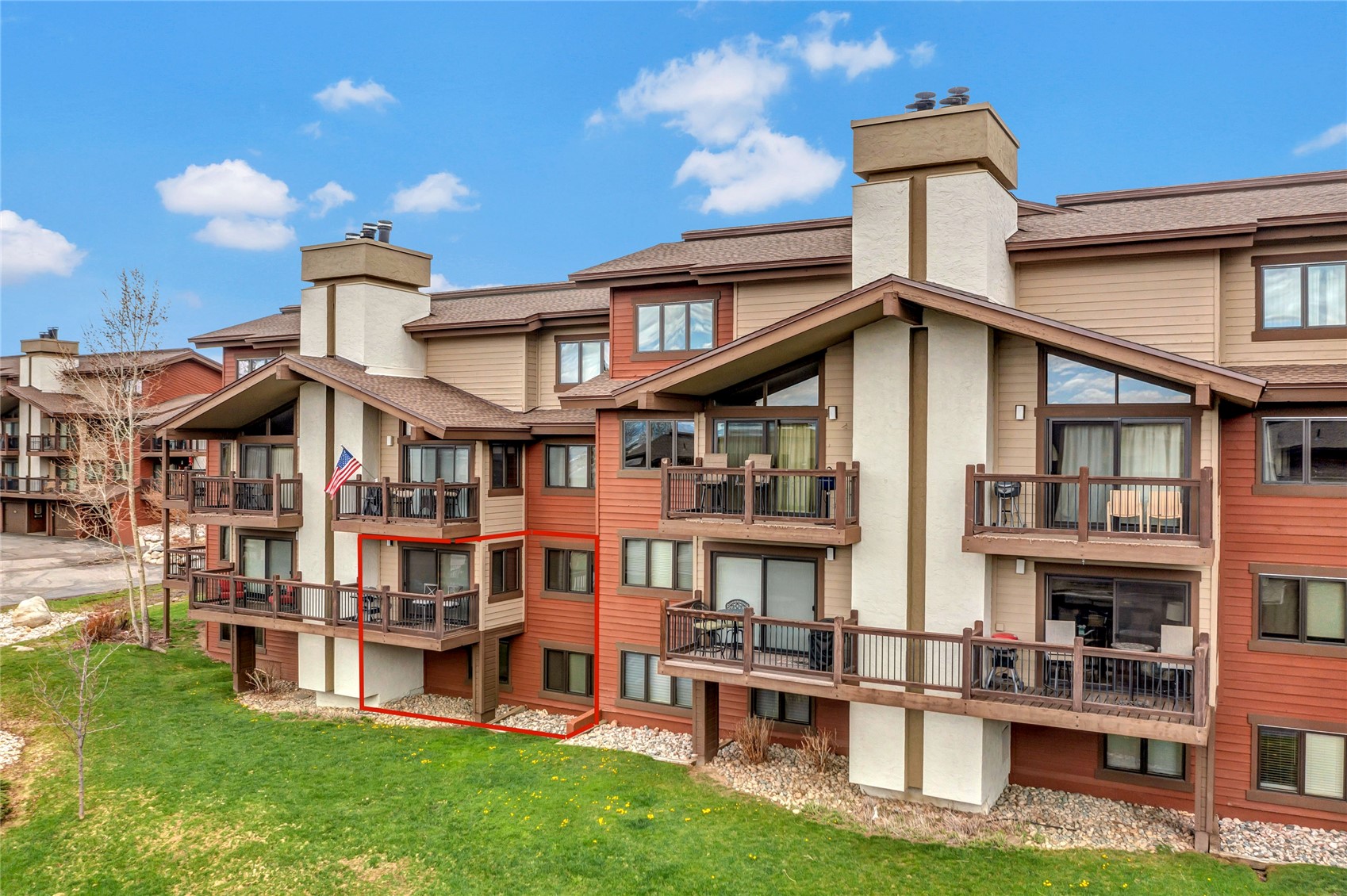 1700 Ranch Road, Unit 215 Steamboat Springs, CO 80487 - Photo 47 of 47 Back of unit 215 redlined