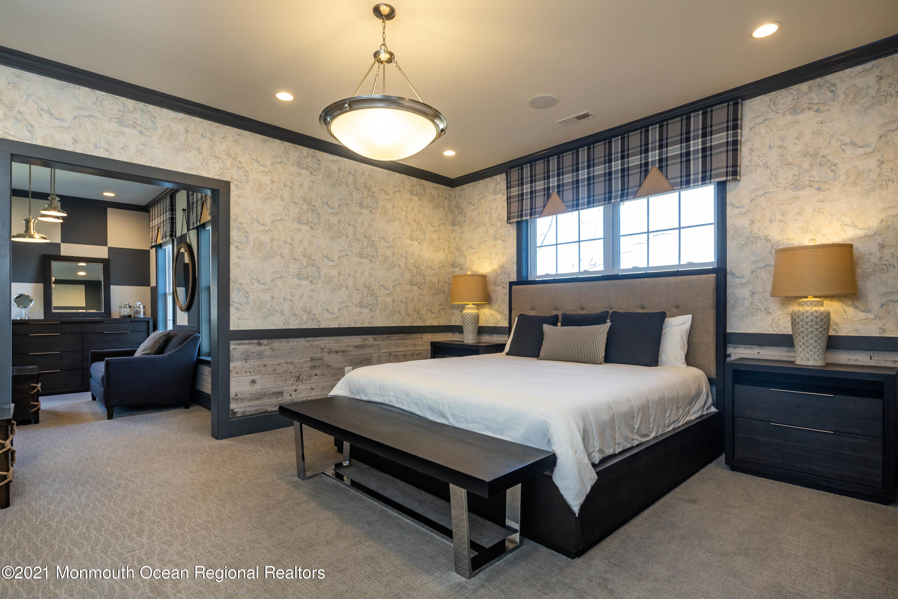 8 Strathmore Road Lincroft, NJ 07738 - Photo 43 of 76 a bedroom with a bed and a couch