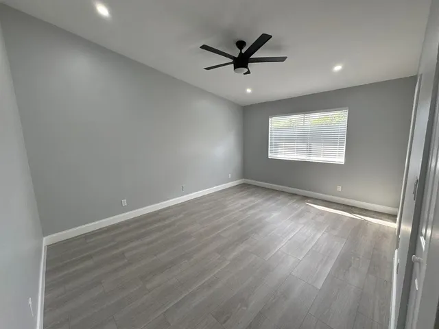 a view of an empty walk in closet