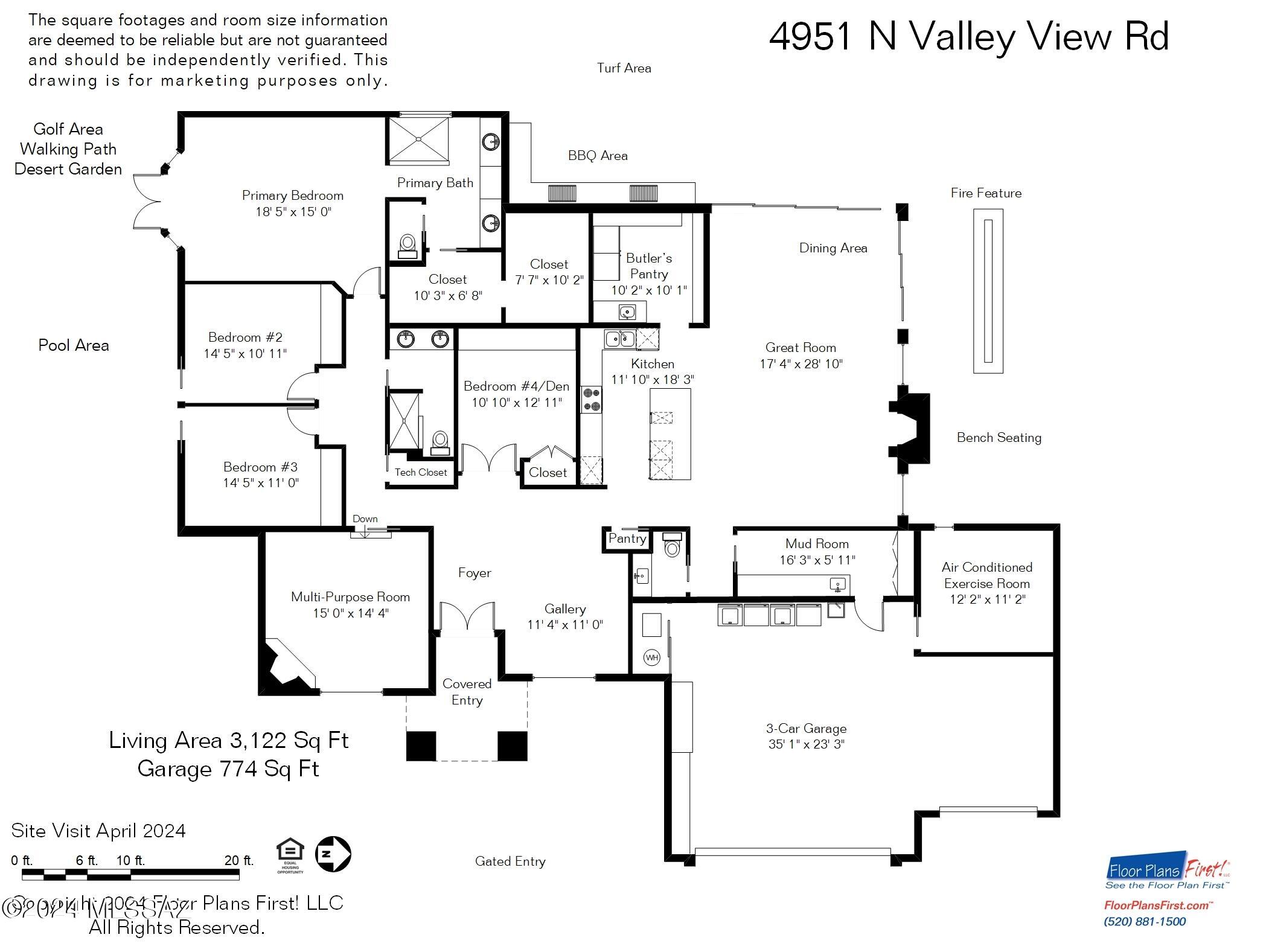 4951 North Valley View Road Tucson, AZ 85718 - Photo 44 of 45 Under the virtual tour section, you can access an interactive floor plan to drop and drag furniture.
