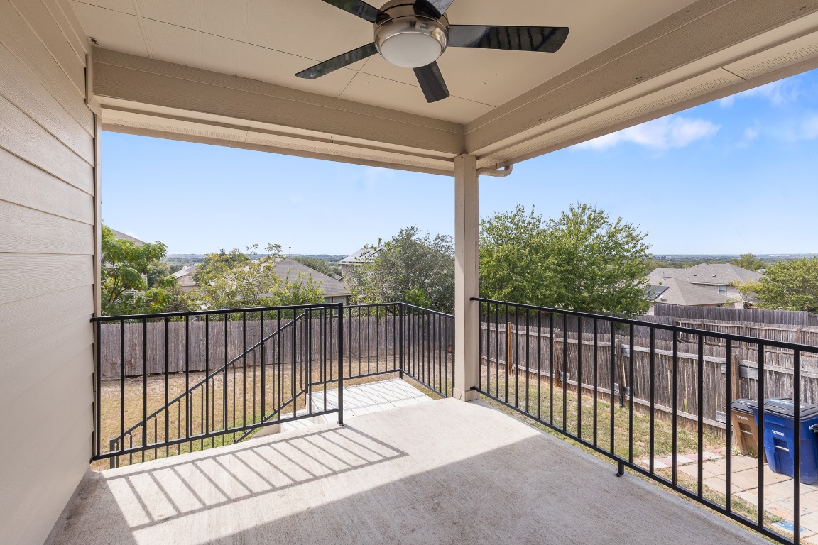 5621 Little Theater Bend Austin, TX 78747 - Photo 32 of 38 a balcony with wooden floor