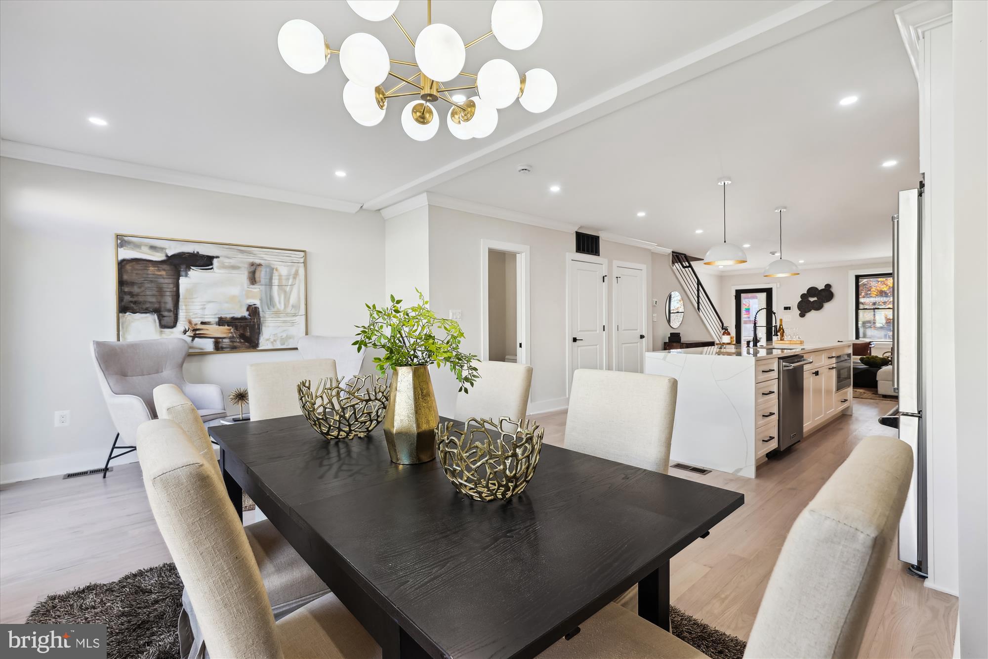 411 Decatur Street Northwest Washington, DC 20011 - Photo 16 of 52 a view of a dining room with furniture and wooden floor