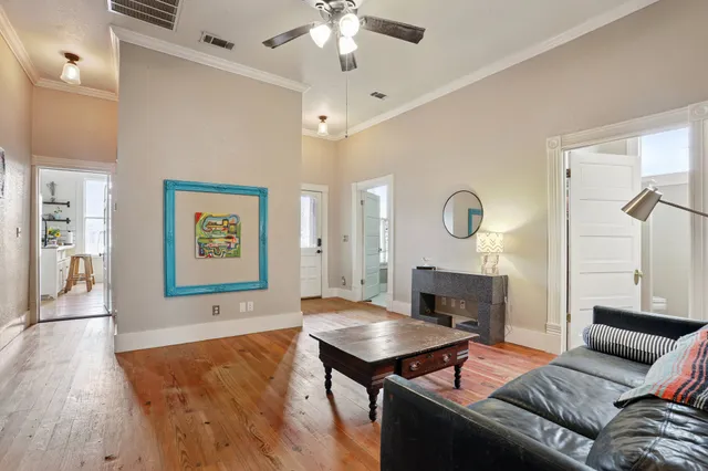 a backyard of a house with seating space