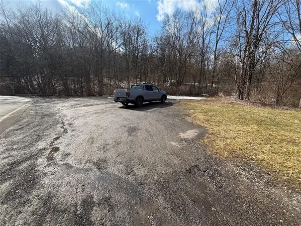 a view of street with large trees