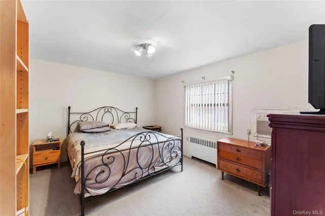 a bedroom with a bed and a tv