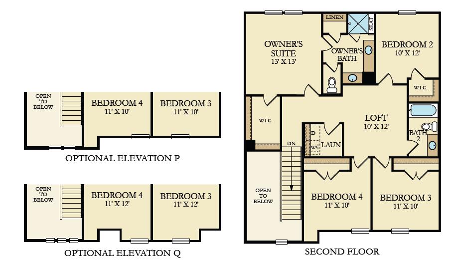 142 Post Mill Drive Summerville, SC 29485 - Photo 5 of 32 SWEETGRASS 2ND FLOOR LAYOUT