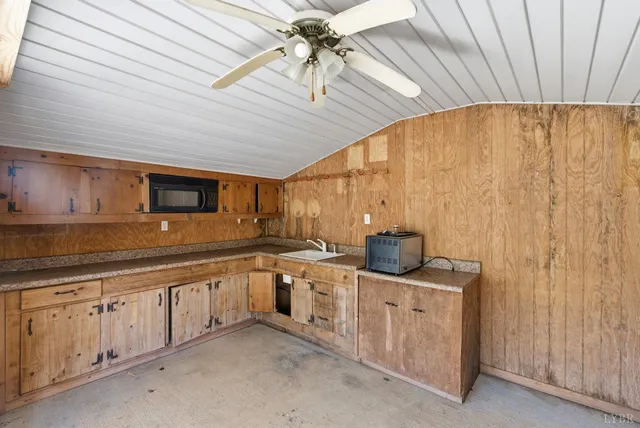 a view of an ocean & building