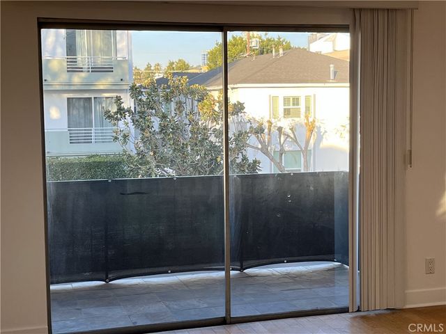 a view of a glass door