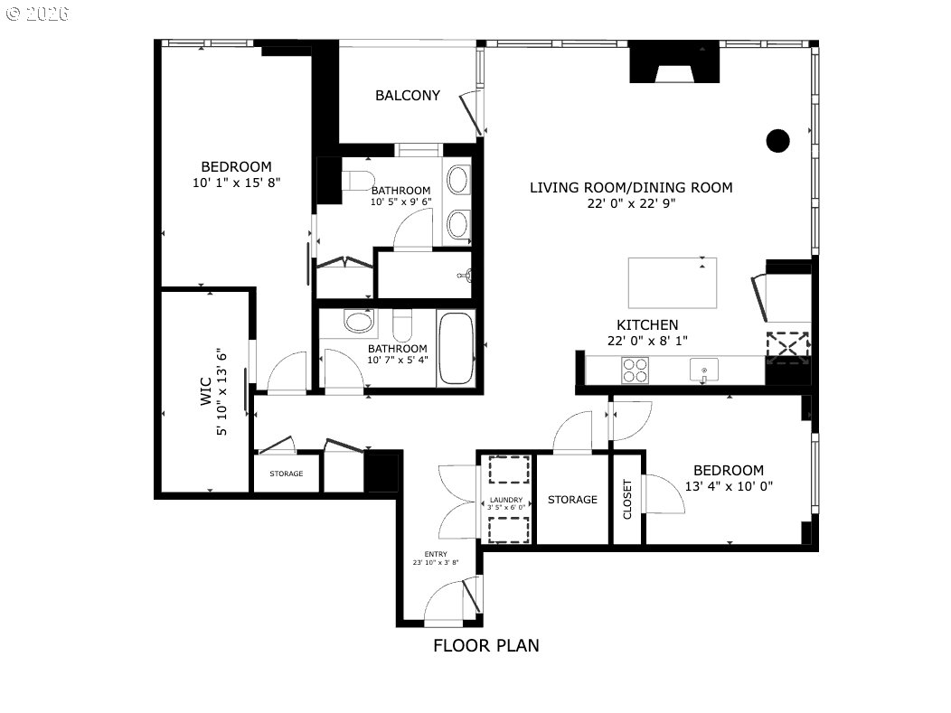1075 Northwest Northrup Street, Unit 2312 Portland, OR 97209 - Photo 45 of 45 Floor Plan