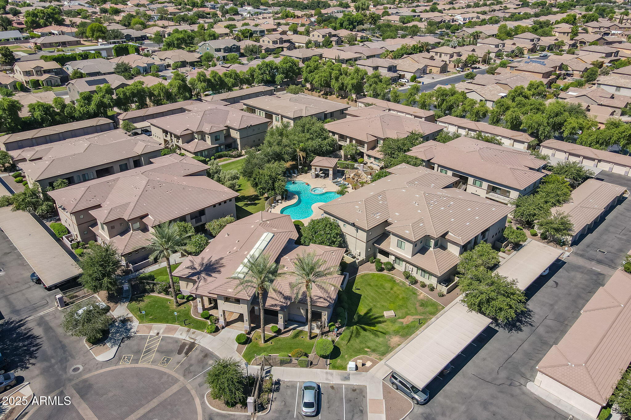 3330 South Gilbert Road, Unit 2062 Chandler, AZ 85286 - Photo 34 of 61 an aerial view of residential houses with outdoor space
