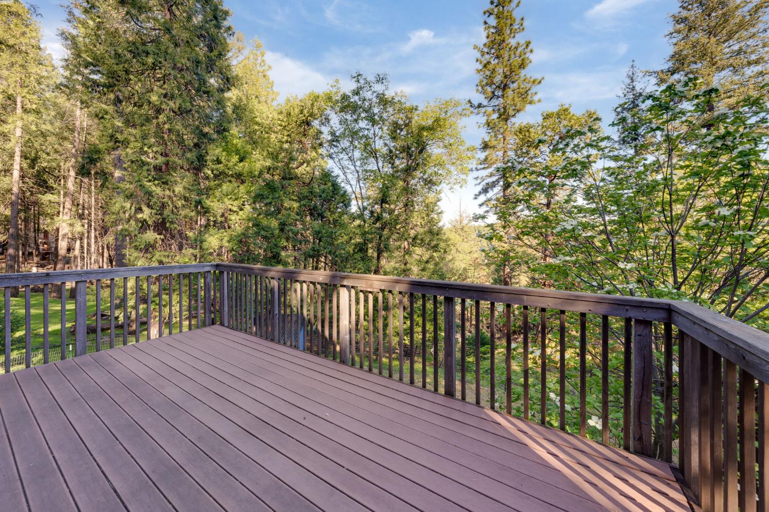 6139 Shad Way Pollock Pines, CA 95726 - Photo 44 of 49 a balcony with wooden floor and trees