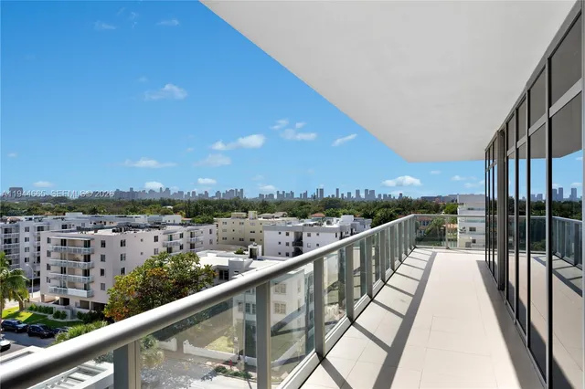 a view of city from a balcony