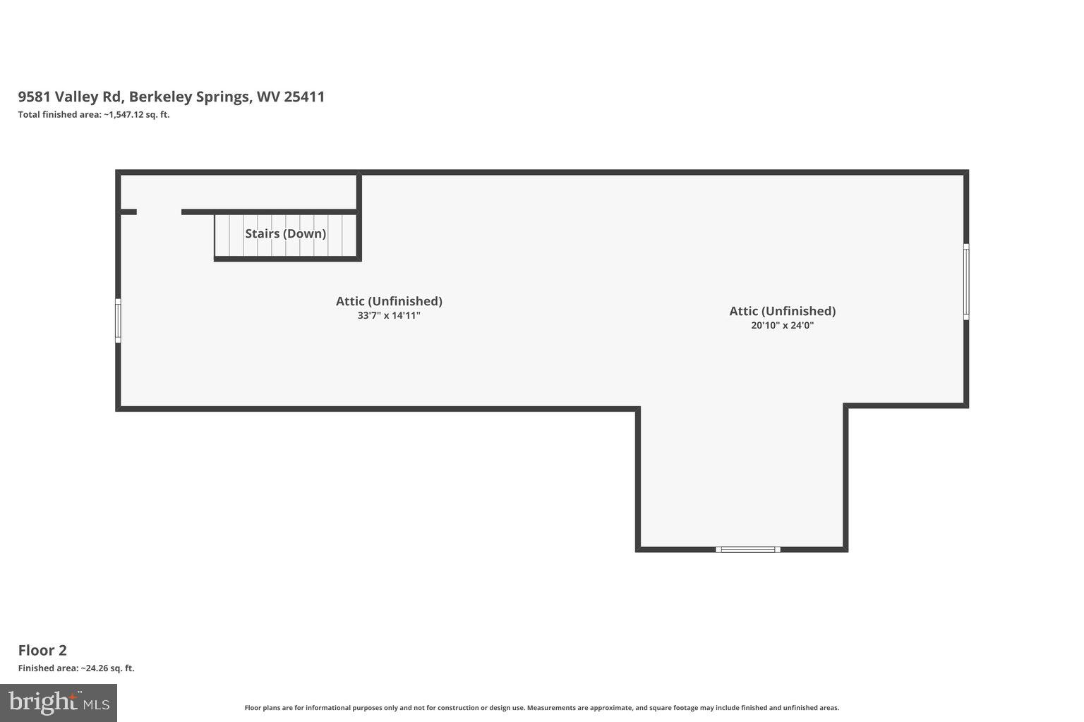 9581 Valley Road Berkeley Springs, WV 25411 - Photo 69 of 69 Attic Floor Plans