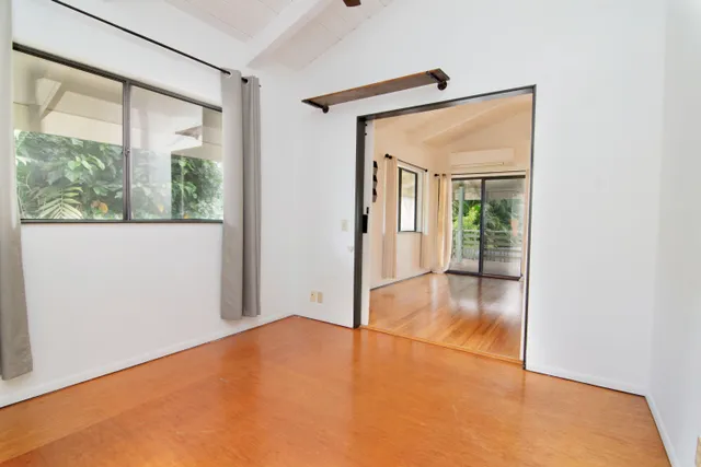 view of empty room with front door