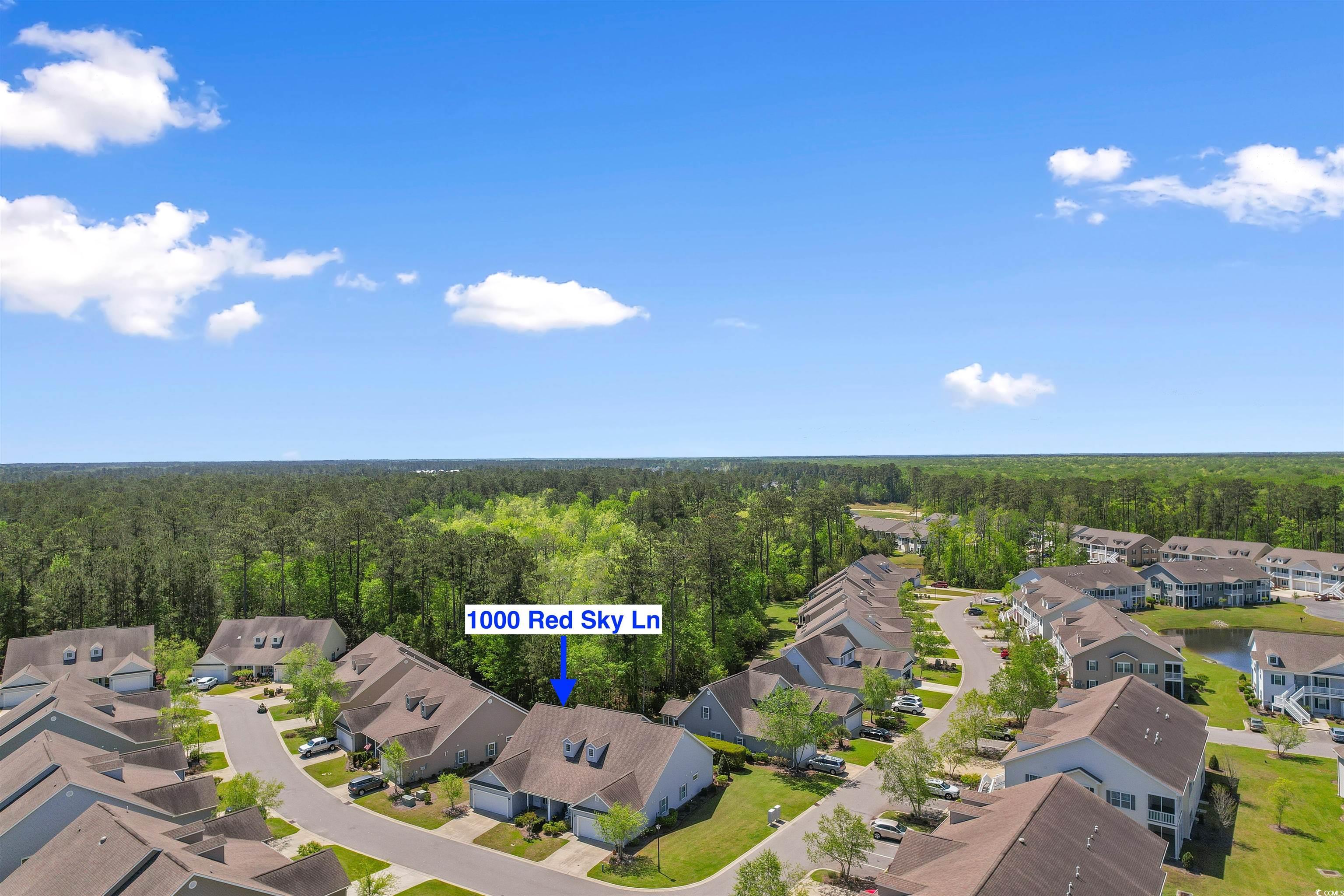 1000 Red Sky Lane, Unit 101 Murrells Inlet, SC 29576 - Photo 31 of 40 Birds eye view of property with a wooded view and