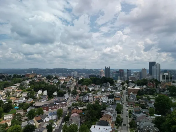 a view of a city with lot of trees